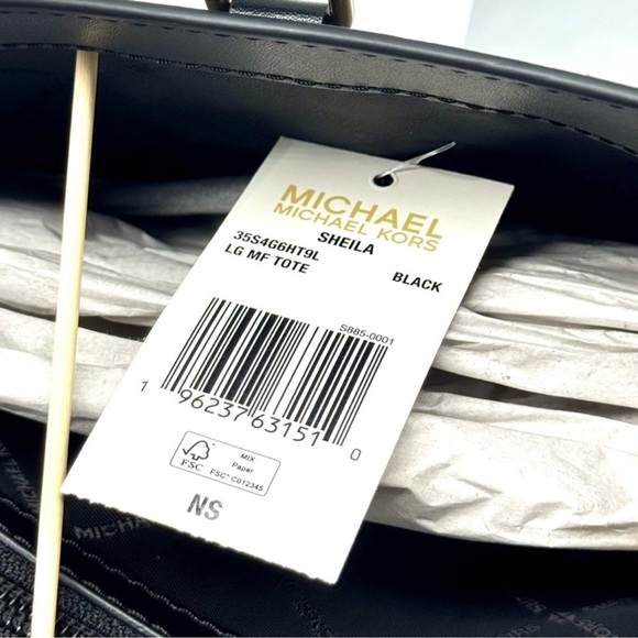 Michael Kors Sheila Large Signature Logo Tote Bag - Black - Picture 11 of 11